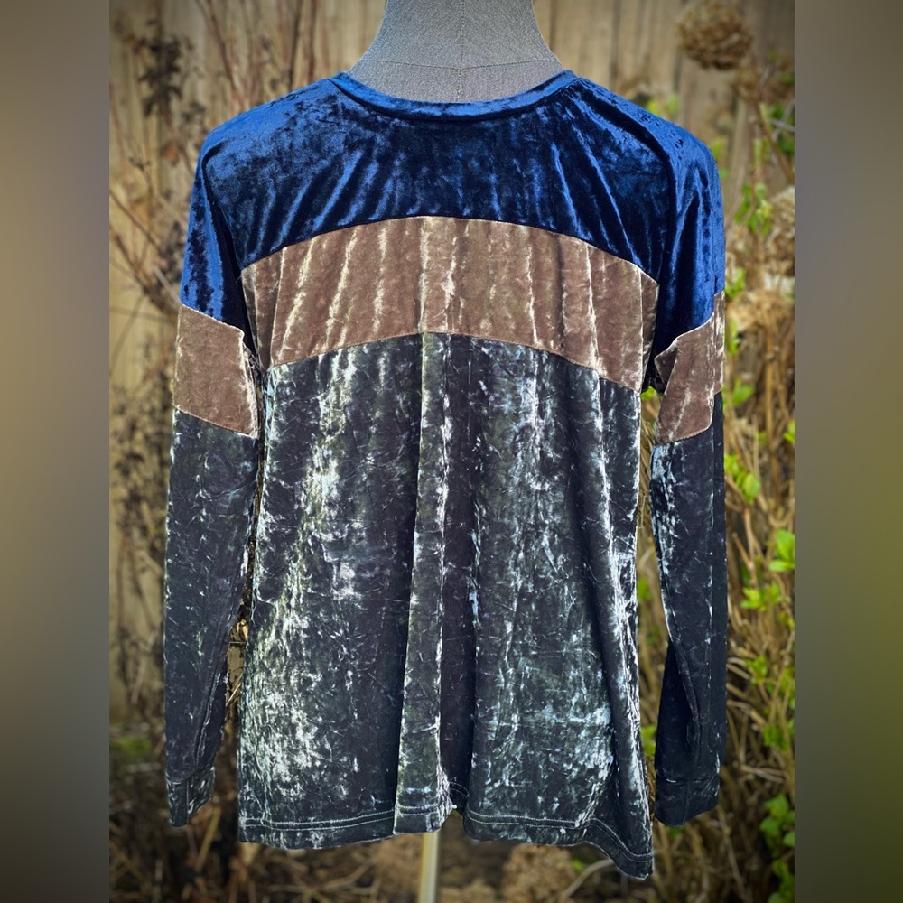 Mens Crushed Velvet Long Sleeve Shirt XL